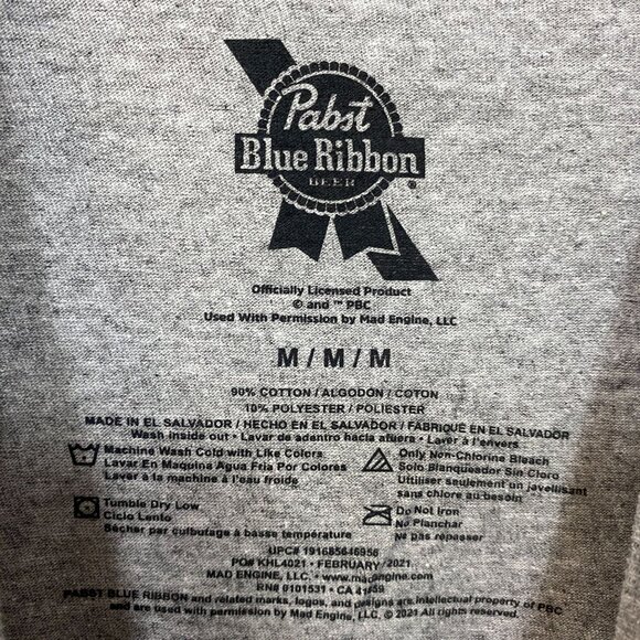 Pabst Blue Ribbon Promo Gray T-Shirt Medium - Picture 4 of 4